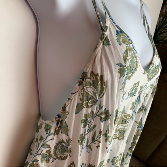 AEO 'Don't Ask Why' Green White Floral Spaghetti String Tank Top - OS - Picture 5 of 16